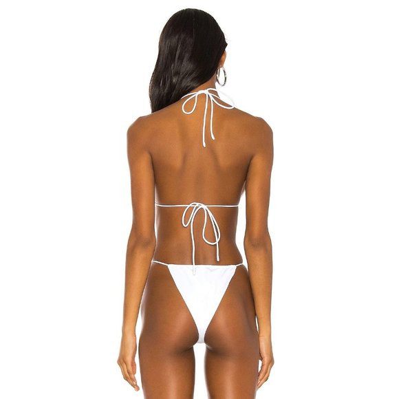 Superdown Raquel String Bikini Top White Women's Size Medium - Picture 3 of 8